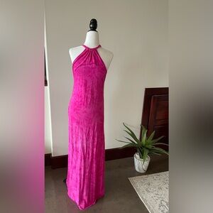 Vintage hot pink maxi dress